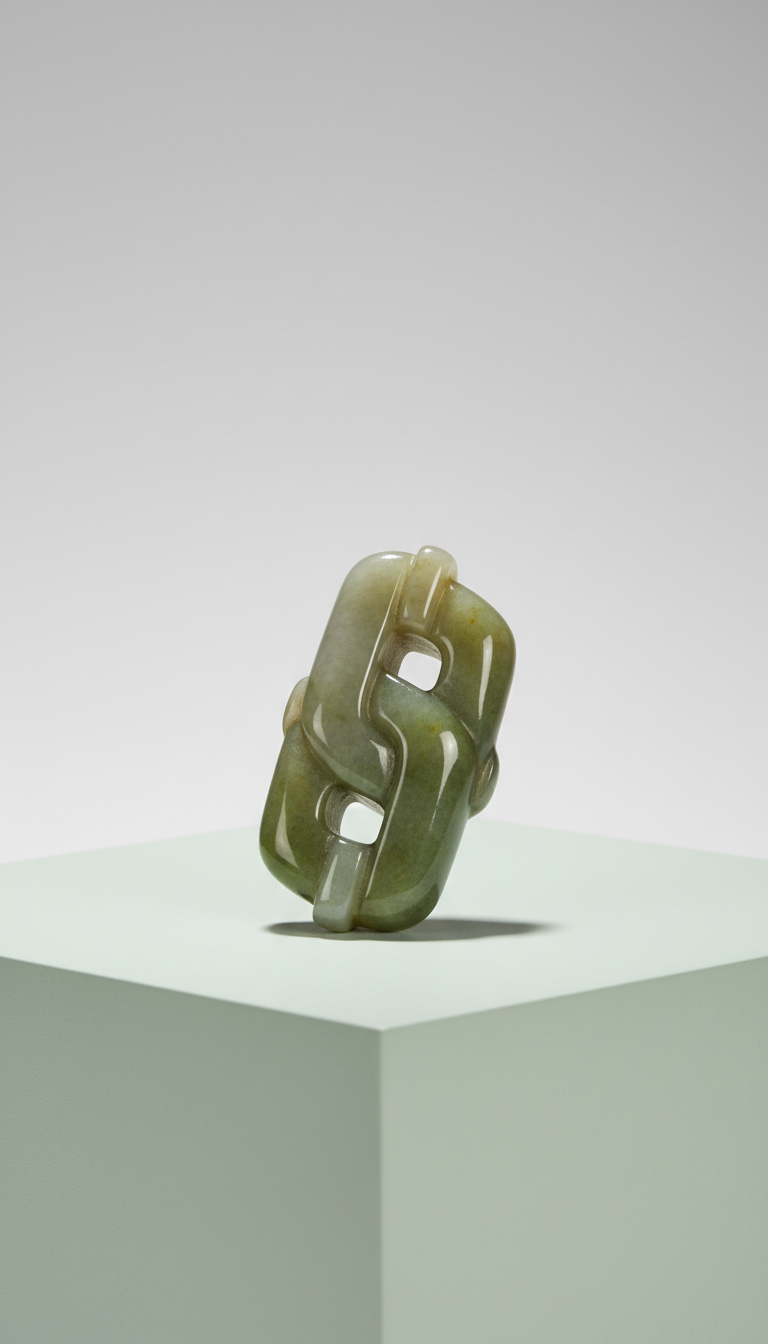 Sculptural jade pendant necklace
