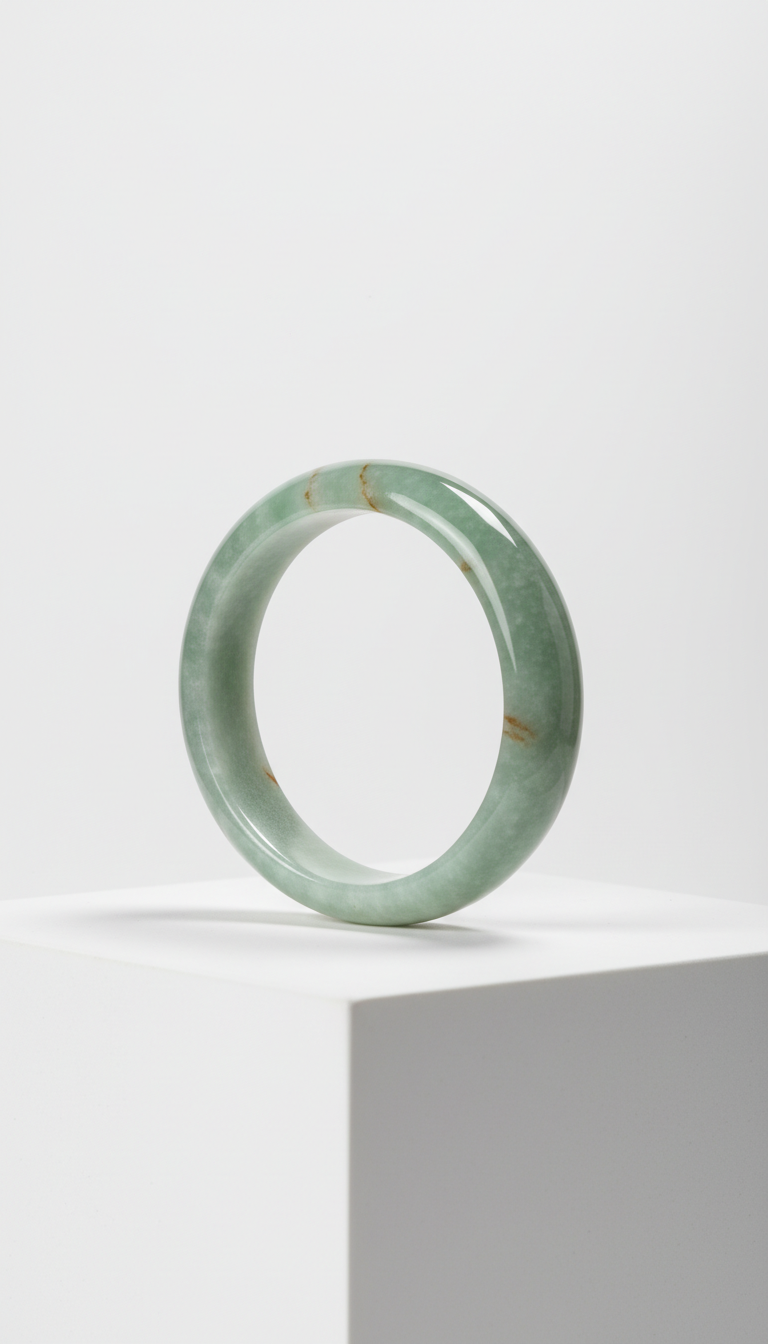 Minimalist jade bangle bracelet